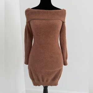boutique brown furry dress